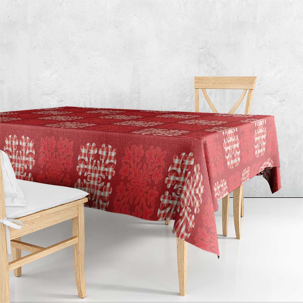 Red Palaka Quilt Hawaii Tablecloth Traditional Hawaii-plaid Pattern - Polynesian Pride