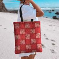 Red Palaka Quilt Hawaii Tote Bag Traditional Hawaii-plaid Pattern - Polynesian Pride