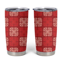 Red Palaka Quilt Hawaii Tumbler Cup Traditional Hawaii-plaid Pattern - Polynesian Pride