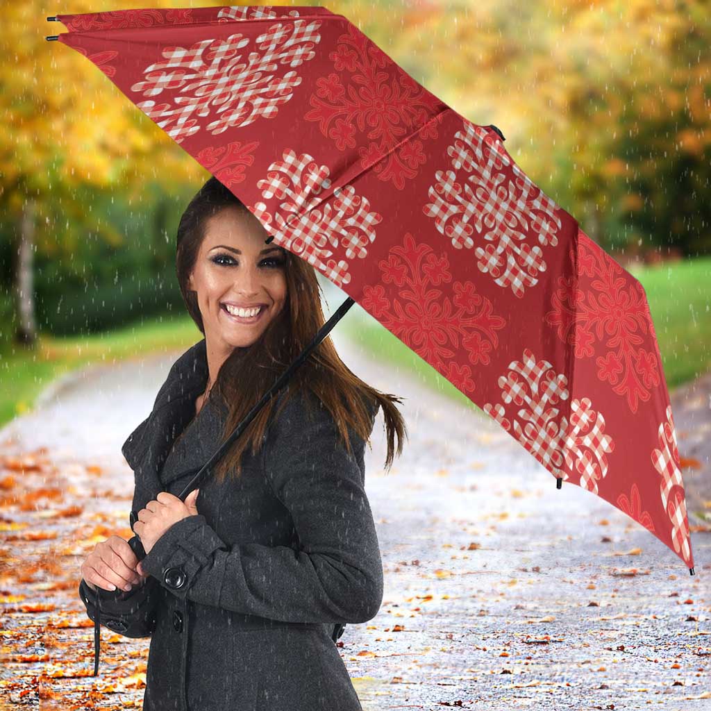 Red Palaka Quilt Hawaii Umbrella Traditional Hawaii-plaid Pattern - Polynesian Pride