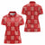 Red Palaka Quilt Hawaii Women Polo Shirt Traditional Hawaii-plaid Pattern - Polynesian Pride