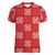 Red Palaka Quilt Hawaii Women V-Neck T-Shirt Traditional Hawaii-plaid Pattern - Polynesian Pride