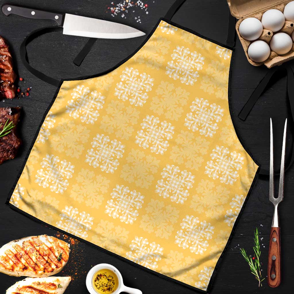 Yellow Palaka Quilt Hawaii Apron Traditional Hawaii-plaid Pattern - Polynesian Pride