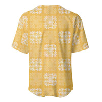 Yellow Palaka Quilt Hawaii Baseball Jersey Traditional Hawaii-plaid Pattern - Polynesian Pride