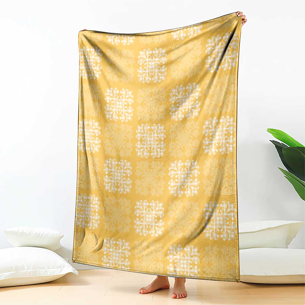 Yellow Palaka Quilt Hawaii Blanket Traditional Hawaii-plaid Pattern - Polynesian Pride