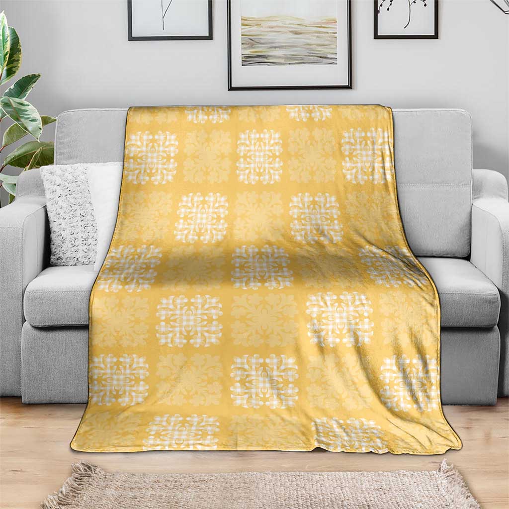 Yellow Palaka Quilt Hawaii Blanket Traditional Hawaii-plaid Pattern - Polynesian Pride