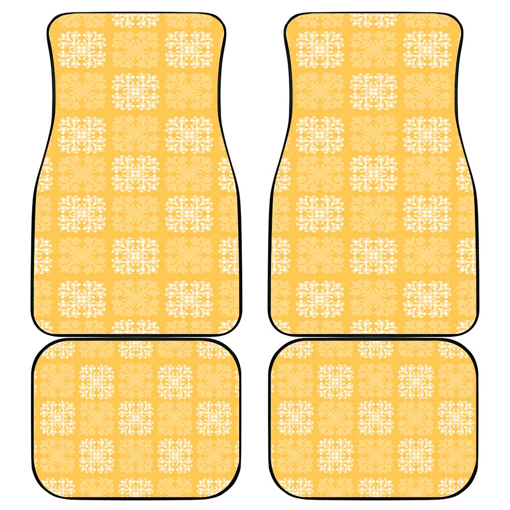 Yellow Palaka Quilt Hawaii Car Mats Traditional Hawaii-plaid Pattern - Polynesian Pride