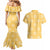 Yellow Palaka Quilt Hawaii Couples Matching Mermaid Dress and Hawaiian Shirt Traditional Hawaii-plaid Pattern - Polynesian Pride