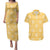 Yellow Palaka Quilt Hawaii Couples Matching Puletasi and Hawaiian Shirt Traditional Hawaii-plaid Pattern - Polynesian Pride