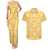Yellow Palaka Quilt Hawaii Couples Matching Tank Maxi Dress and Hawaiian Shirt Traditional Hawaii-plaid Pattern - Polynesian Pride