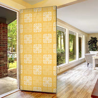 Yellow Palaka Quilt Hawaii Door Cover Traditional Hawaii-plaid Pattern - Polynesian Pride