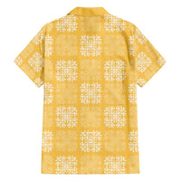 Yellow Palaka Quilt Hawaii Family Matching Long Sleeve Bodycon Dress and Hawaiian Shirt Traditional Hawaii-plaid Pattern - Polynesian Pride