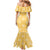 Yellow Palaka Quilt Hawaii Family Matching Mermaid Dress and Hawaiian Shirt Traditional Hawaii-plaid Pattern - Polynesian Pride
