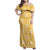 Yellow Palaka Quilt Hawaii Family Matching Off Shoulder Maxi Dress and Hawaiian Shirt Traditional Hawaii-plaid Pattern - Polynesian Pride