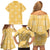 Yellow Palaka Quilt Hawaii Family Matching Off Shoulder Short Dress and Hawaiian Shirt Traditional Hawaii-plaid Pattern - Polynesian Pride