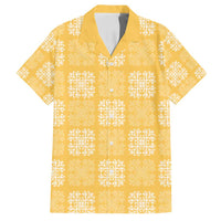Yellow Palaka Quilt Hawaii Family Matching Puletasi and Hawaiian Shirt Traditional Hawaii-plaid Pattern - Polynesian Pride