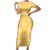Yellow Palaka Quilt Hawaii Family Matching Short Sleeve Bodycon Dress and Hawaiian Shirt Traditional Hawaii-plaid Pattern - Polynesian Pride