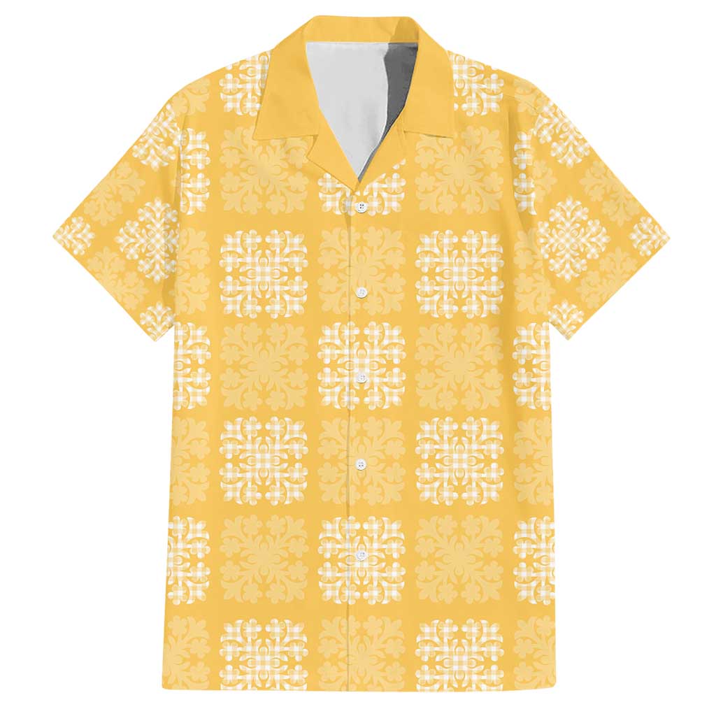 Yellow Palaka Quilt Hawaii Hawaiian Shirt Traditional Hawaii-plaid Pattern - Polynesian Pride
