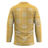Yellow Palaka Quilt Hawaii Hockey Jersey Traditional Hawaii-plaid Pattern - Polynesian Pride