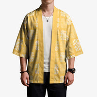 Yellow Palaka Quilt Hawaii Kimono Traditional Hawaii-plaid Pattern - Polynesian Pride