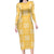 Yellow Palaka Quilt Hawaii Long Sleeve Bodycon Dress Traditional Hawaii-plaid Pattern - Polynesian Pride