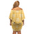 Yellow Palaka Quilt Hawaii Off Shoulder Short Dress Traditional Hawaii-plaid Pattern - Polynesian Pride