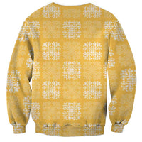 Yellow Palaka Quilt Hawaii Sweatshirt Traditional Hawaii-plaid Pattern - Polynesian Pride
