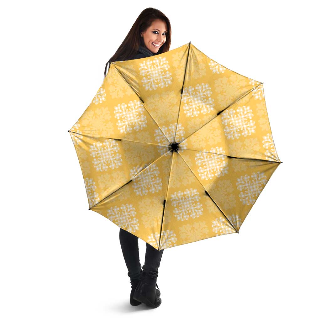Yellow Palaka Quilt Hawaii Umbrella Traditional Hawaii-plaid Pattern - Polynesian Pride