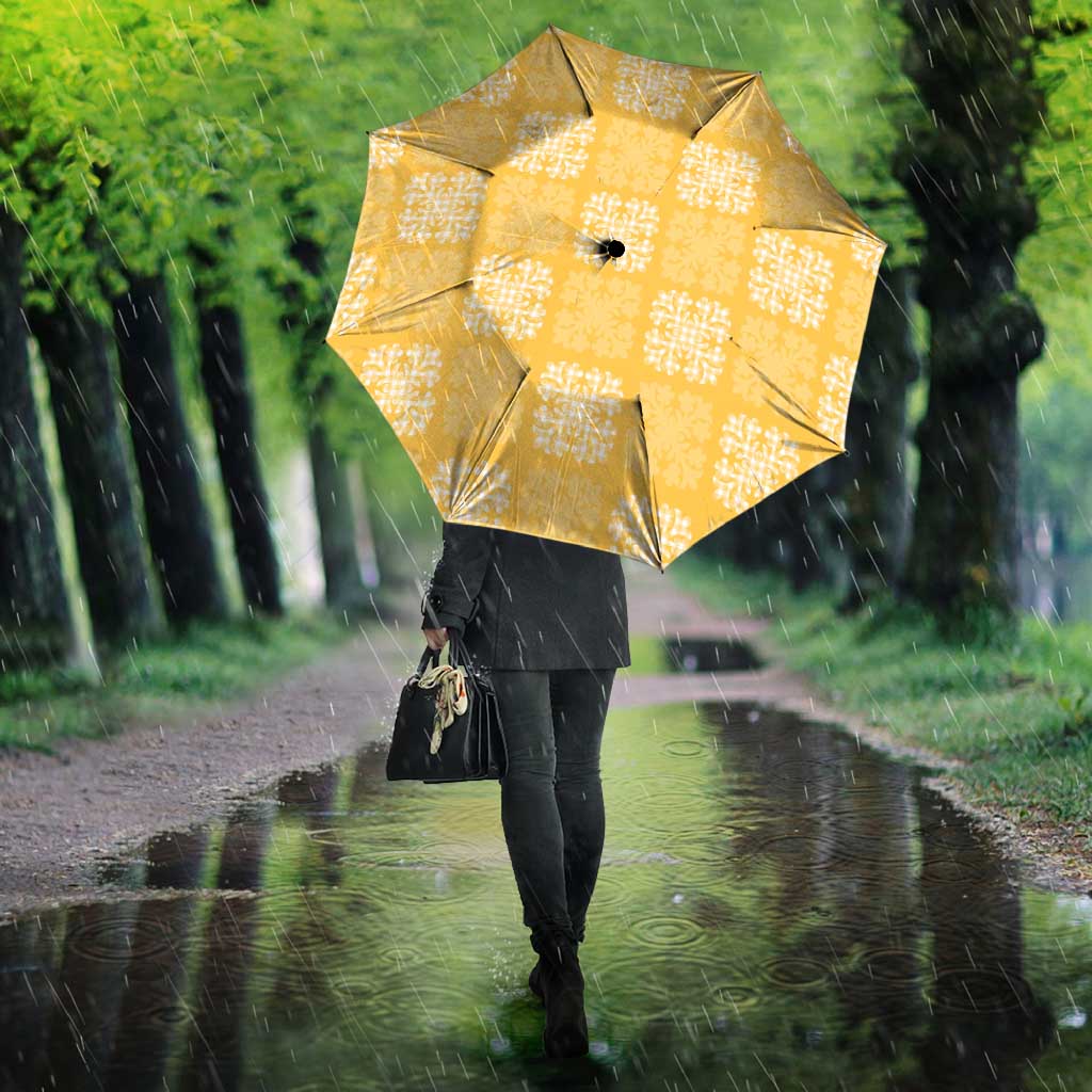 Yellow Palaka Quilt Hawaii Umbrella Traditional Hawaii-plaid Pattern - Polynesian Pride