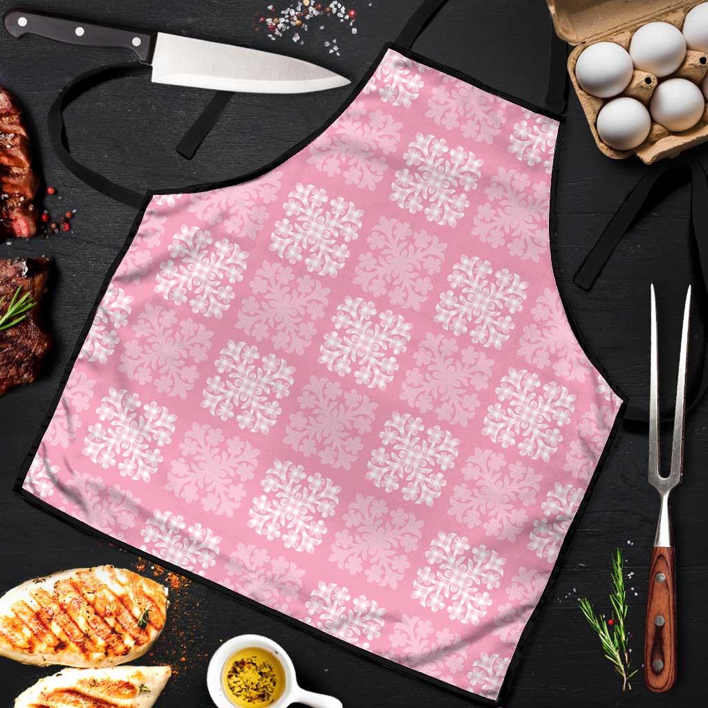 Pink Palaka Quilt Hawaii Apron Traditional Hawaii-plaid Pattern - Polynesian Pride