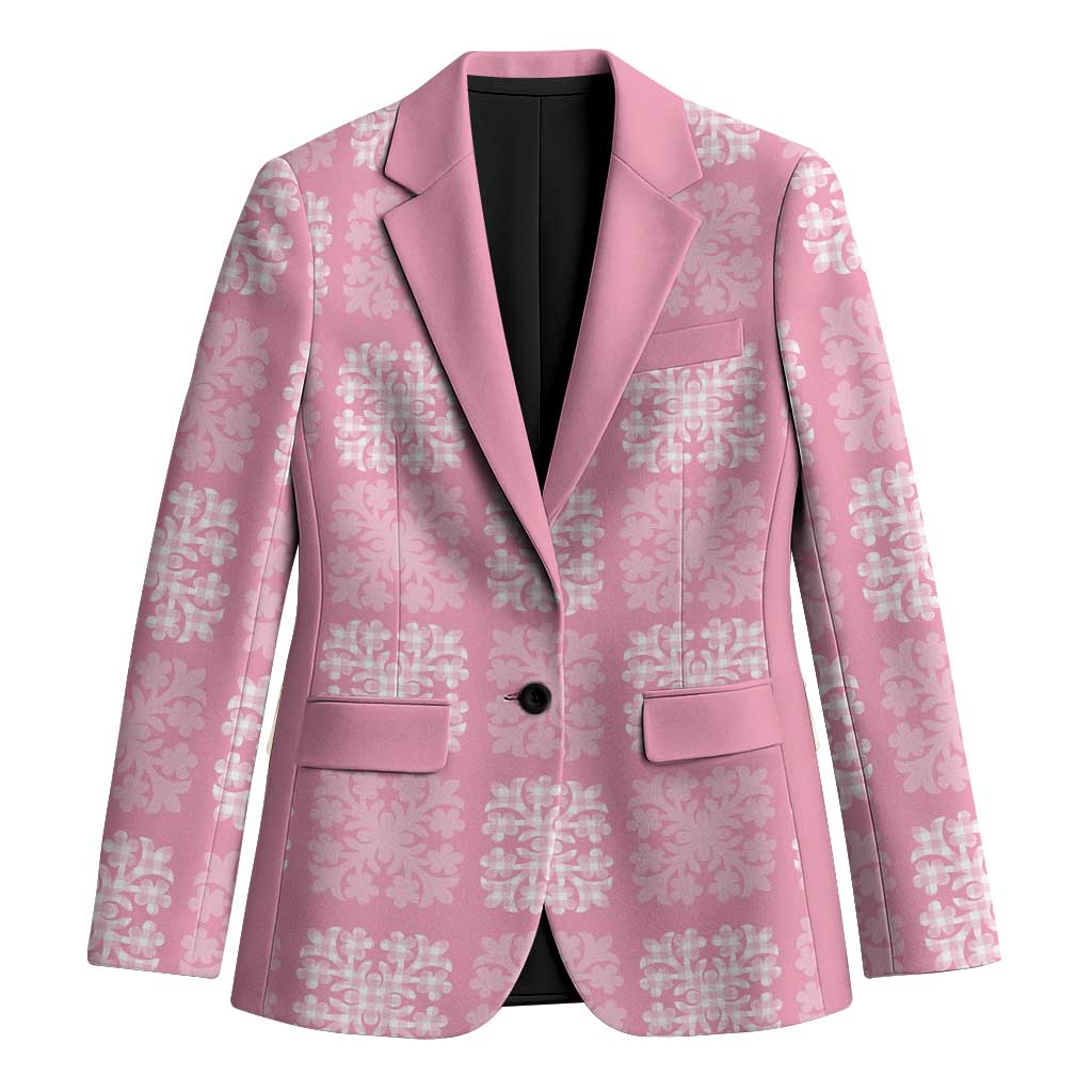 Pink Palaka Quilt Hawaii Blazer Traditional Hawaii-plaid Pattern - Polynesian Pride