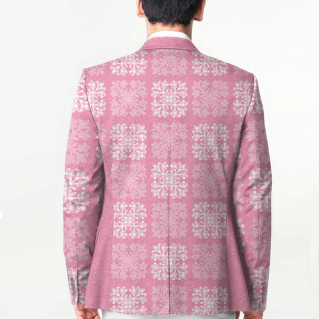 Pink Palaka Quilt Hawaii Blazer Traditional Hawaii-plaid Pattern - Polynesian Pride