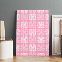 Pink Palaka Quilt Hawaii Canvas Wall Art Traditional Hawaii-plaid Pattern - Polynesian Pride