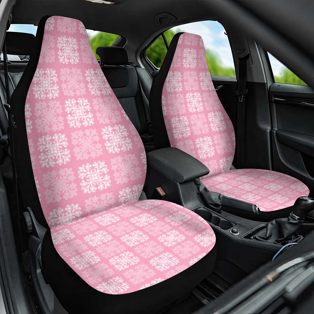 Pink Palaka Quilt Hawaii Car Seat Cover Traditional Hawaii-plaid Pattern - Polynesian Pride