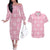 Pink Palaka Quilt Hawaii Couples Matching Off The Shoulder Long Sleeve Dress and Hawaiian Shirt Traditional Hawaii-plaid Pattern - Polynesian Pride