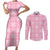 Pink Palaka Quilt Hawaii Couples Matching Short Sleeve Bodycon Dress and Long Sleeve Button Shirt Traditional Hawaii-plaid Pattern - Polynesian Pride