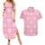 Pink Palaka Quilt Hawaii Couples Matching Summer Maxi Dress and Hawaiian Shirt Traditional Hawaii-plaid Pattern - Polynesian Pride