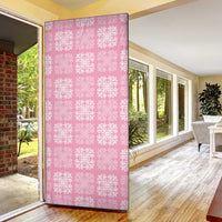 Pink Palaka Quilt Hawaii Door Cover Traditional Hawaii-plaid Pattern - Polynesian Pride
