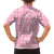 Pink Palaka Quilt Hawaii Family Matching Off The Shoulder Long Sleeve Dress and Hawaiian Shirt Traditional Hawaii-plaid Pattern - Polynesian Pride
