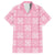 Pink Palaka Quilt Hawaii Family Matching Off The Shoulder Long Sleeve Dress and Hawaiian Shirt Traditional Hawaii-plaid Pattern - Polynesian Pride