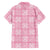 Pink Palaka Quilt Hawaii Family Matching Off The Shoulder Long Sleeve Dress and Hawaiian Shirt Traditional Hawaii-plaid Pattern - Polynesian Pride