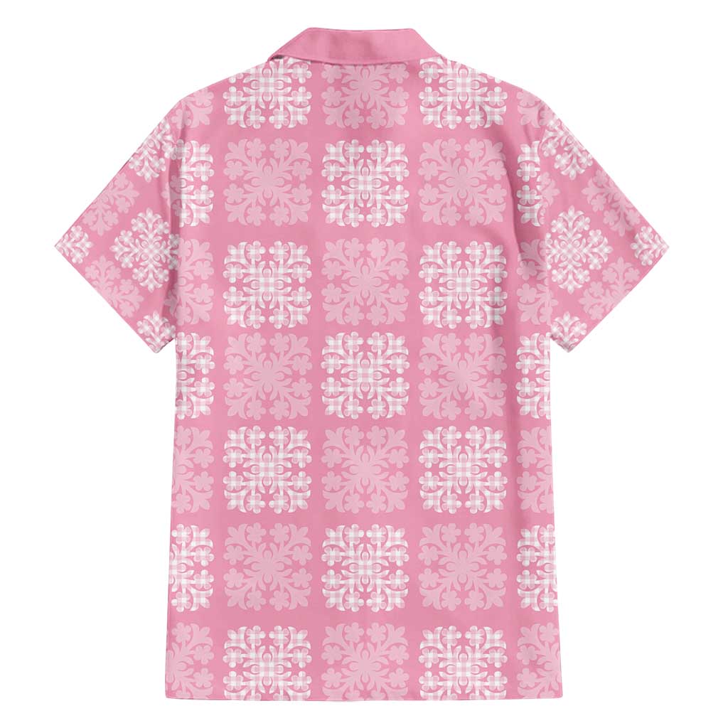 Pink Palaka Quilt Hawaii Family Matching Off Shoulder Maxi Dress and Hawaiian Shirt Traditional Hawaii-plaid Pattern - Polynesian Pride