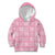 Pink Palaka Quilt Hawaii Kid Hoodie Traditional Hawaii-plaid Pattern - Polynesian Pride
