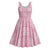 Pink Palaka Quilt Hawaii Midi Dress Traditional Hawaii-plaid Pattern - Polynesian Pride