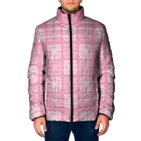 Pink Palaka Quilt Hawaii Padded Jacket Traditional Hawaii-plaid Pattern - Polynesian Pride