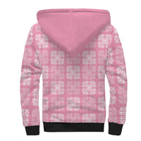 Pink Palaka Quilt Hawaii Sherpa Hoodie Traditional Hawaii-plaid Pattern - Polynesian Pride