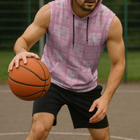 Pink Palaka Quilt Hawaii Sleeveless Hoodie Traditional Hawaii-plaid Pattern - Polynesian Pride