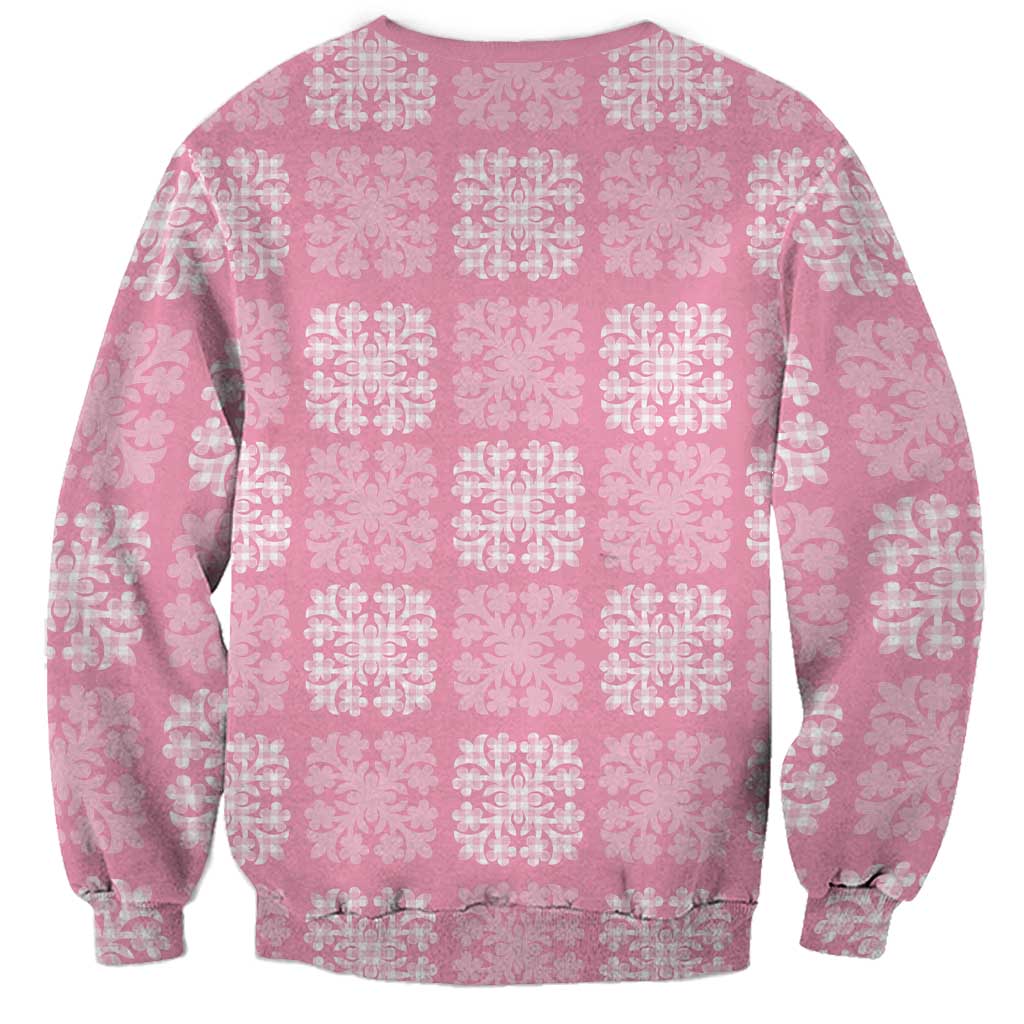 Pink Palaka Quilt Hawaii Sweatshirt Traditional Hawaii-plaid Pattern - Polynesian Pride