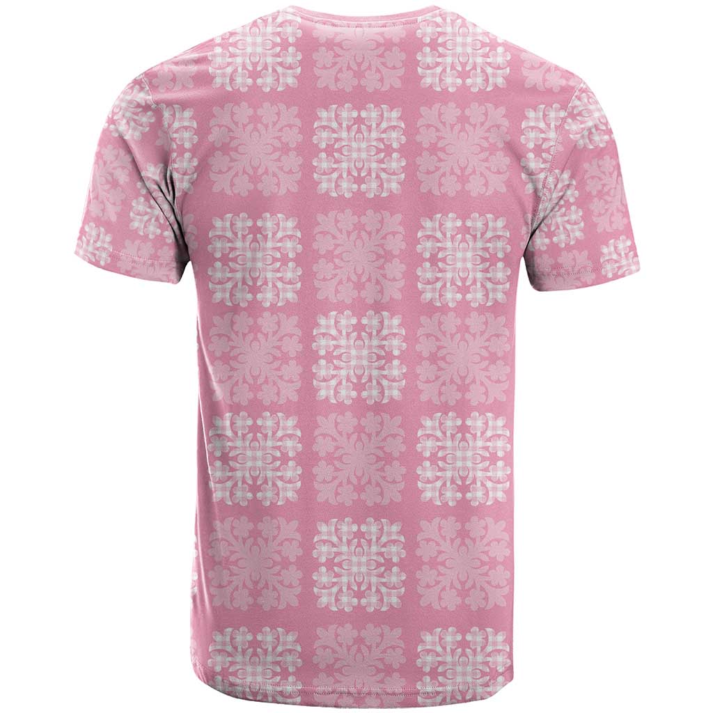 Pink Palaka Quilt Hawaii T Shirt Traditional Hawaii-plaid Pattern - Polynesian Pride