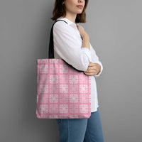 Pink Palaka Quilt Hawaii Tote Bag Traditional Hawaii-plaid Pattern - Polynesian Pride